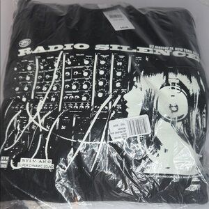 NWT Radio silence black hooded sweatshirt, retail tags, $45. One size.